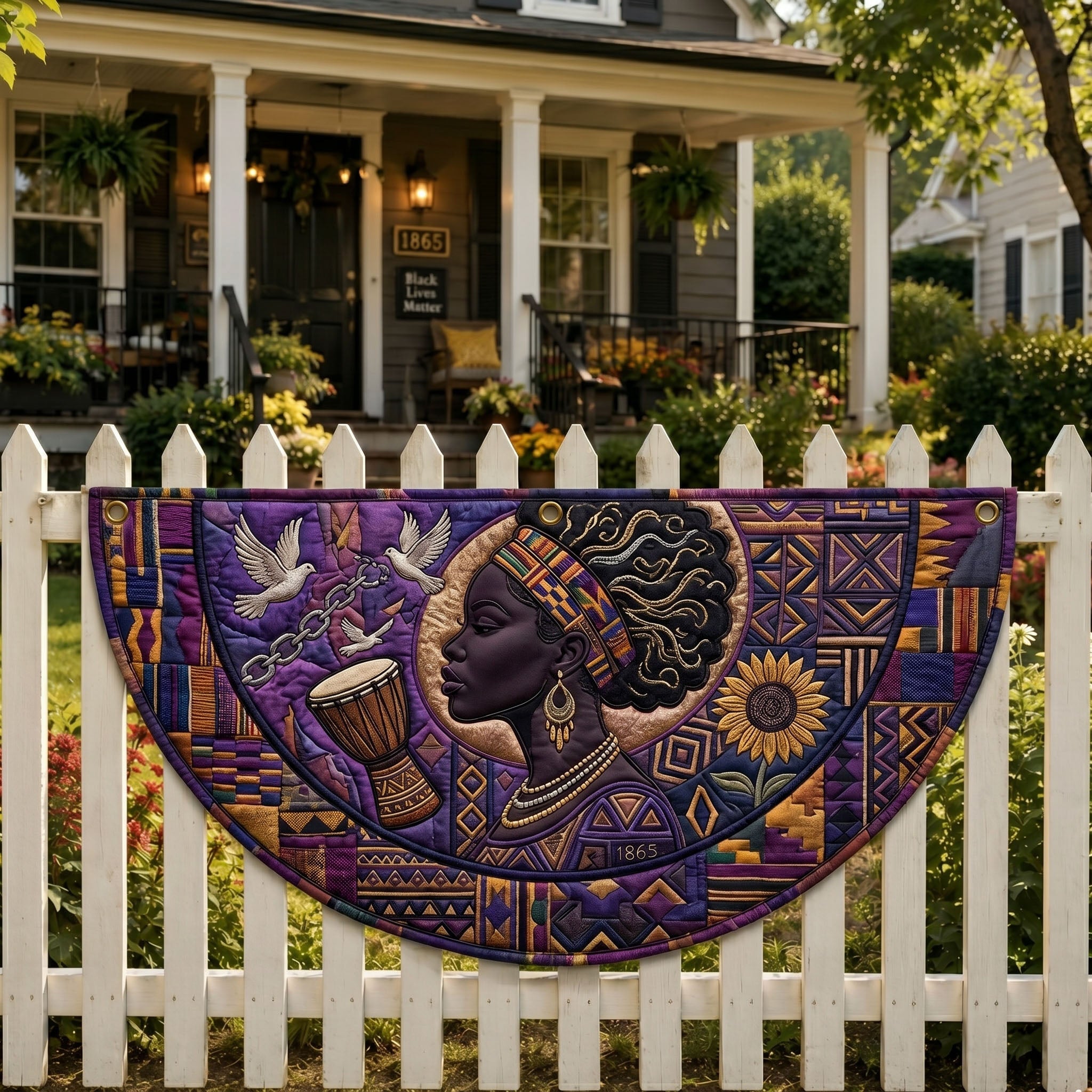 Juneteenth Pride Fan Flag GFTONMU429