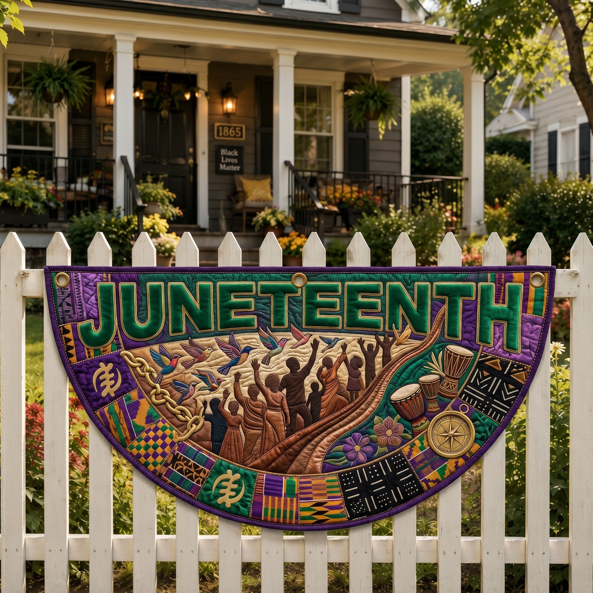 Juneteenth Pride Fan Flag GFTONMU431