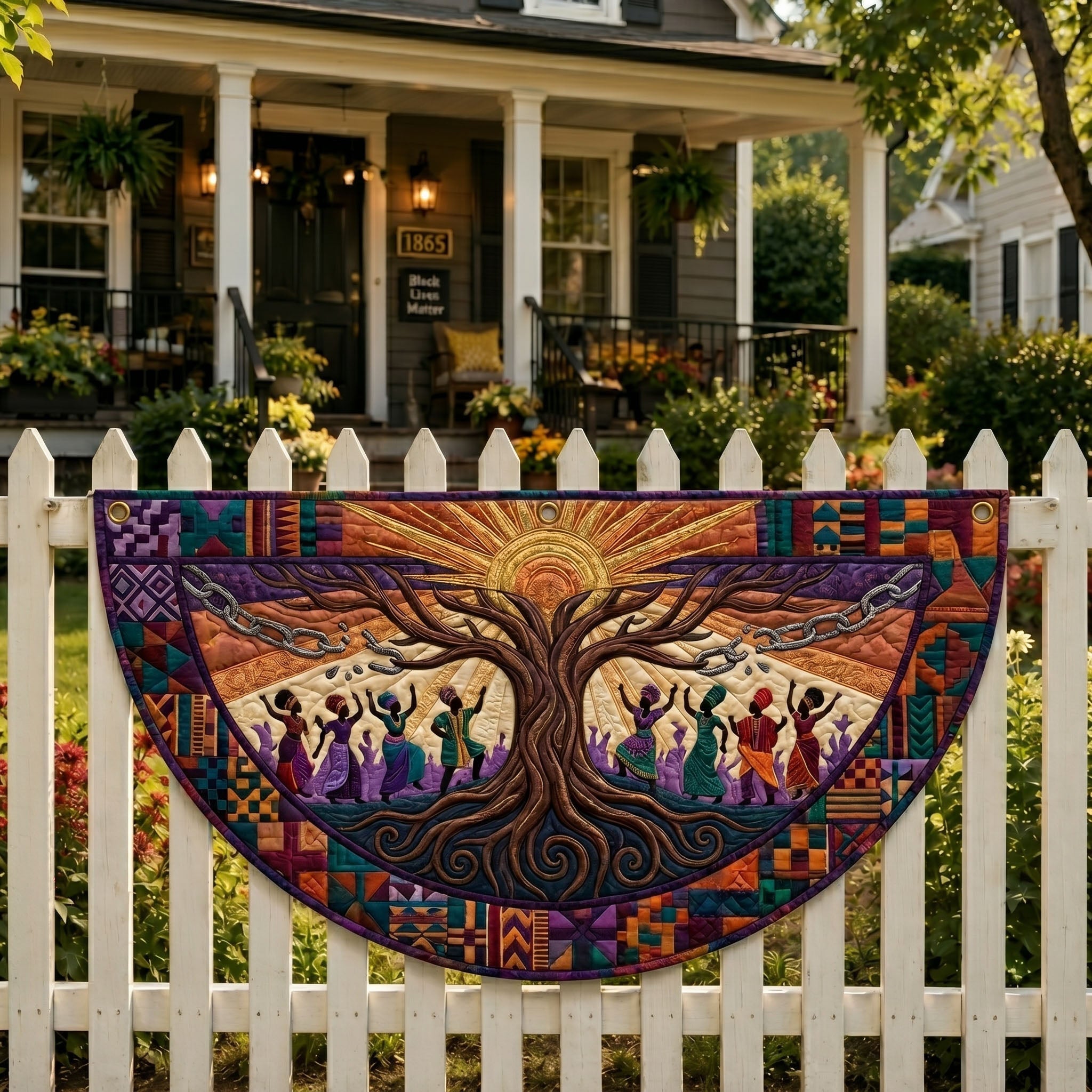 Juneteenth Pride Fan Flag GFTONMU432
