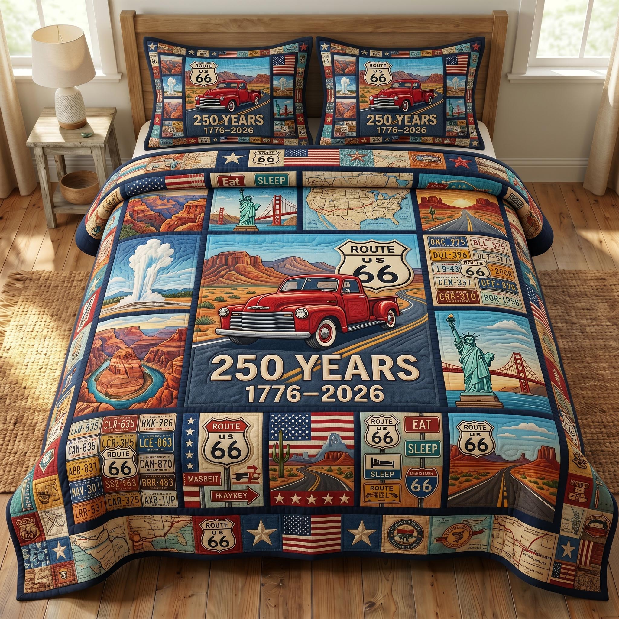 Route 66 3-Piece Quilted Bedding Set GFTONMU716