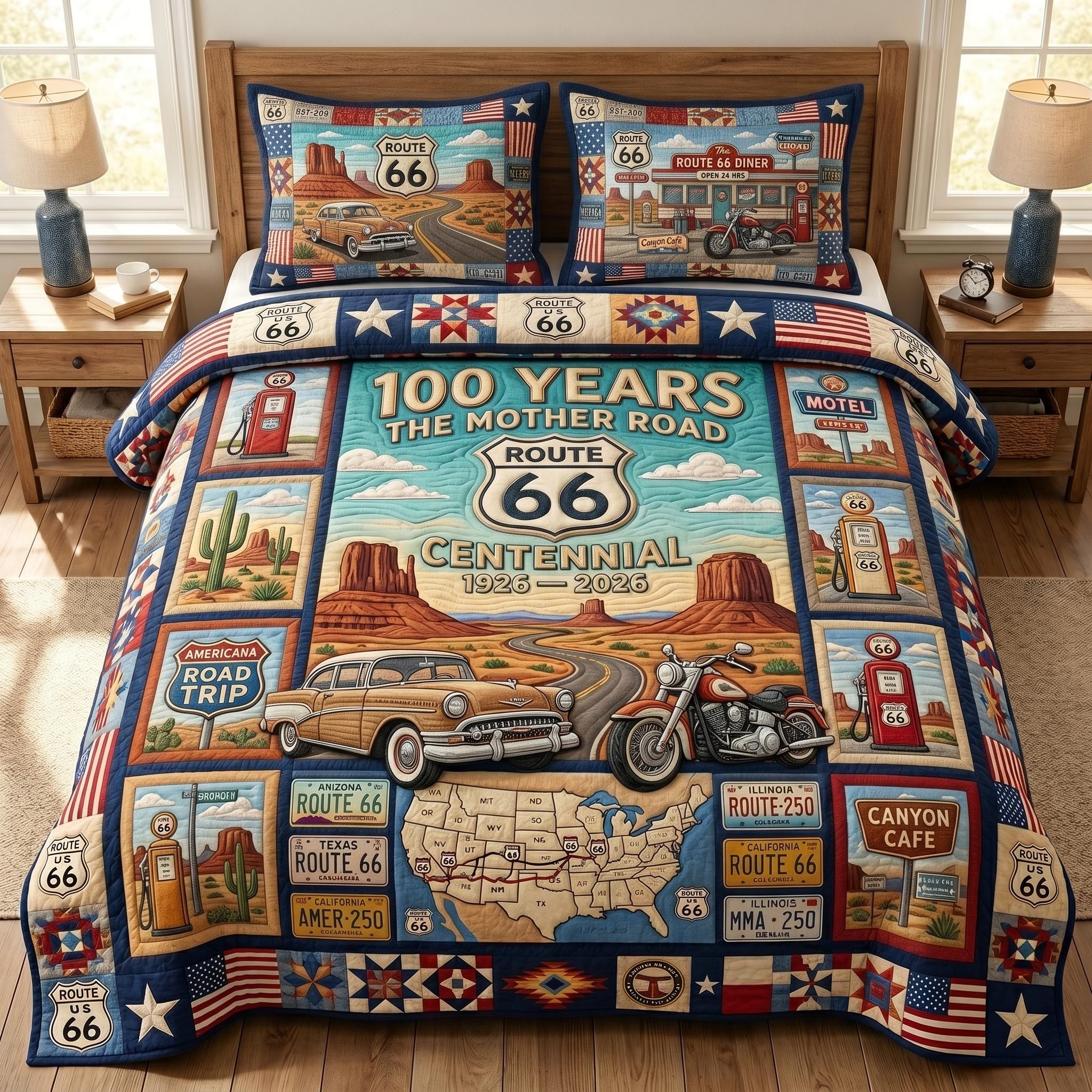 Route 66 3-Piece Quilted Bedding Set GFTONMU717