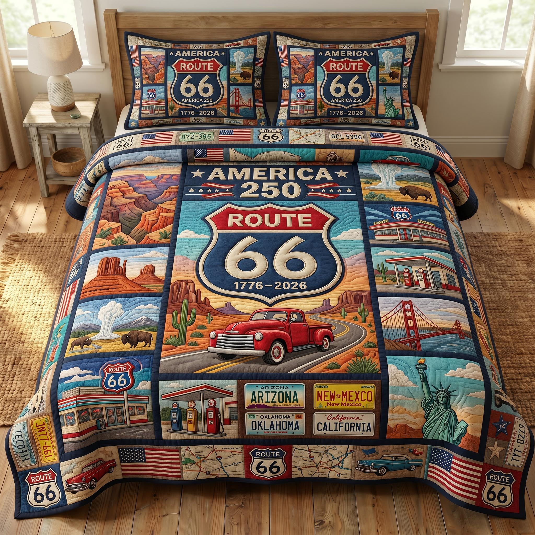 Route 66 3-Piece Quilted Bedding Set GFTONMU719
