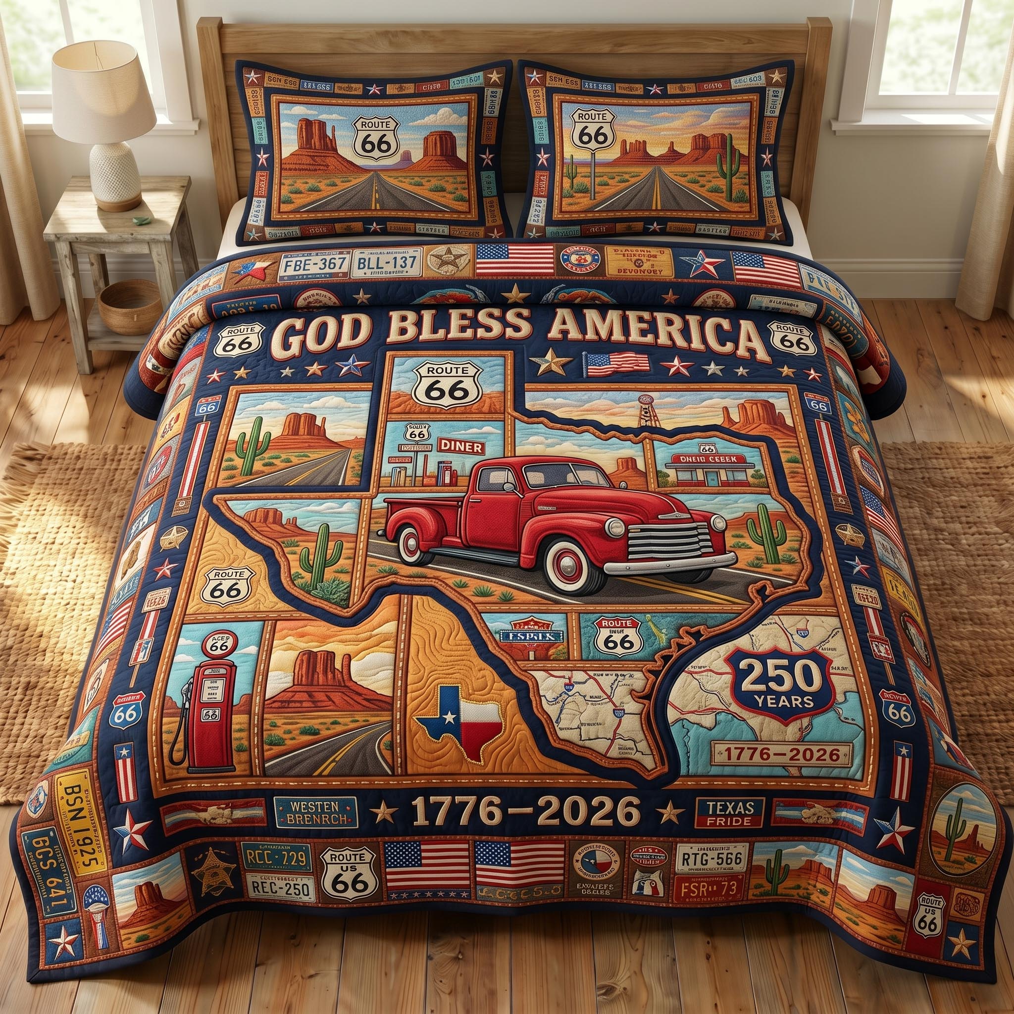 Route 66 3-Piece Quilted Bedding Set GFTONMU720