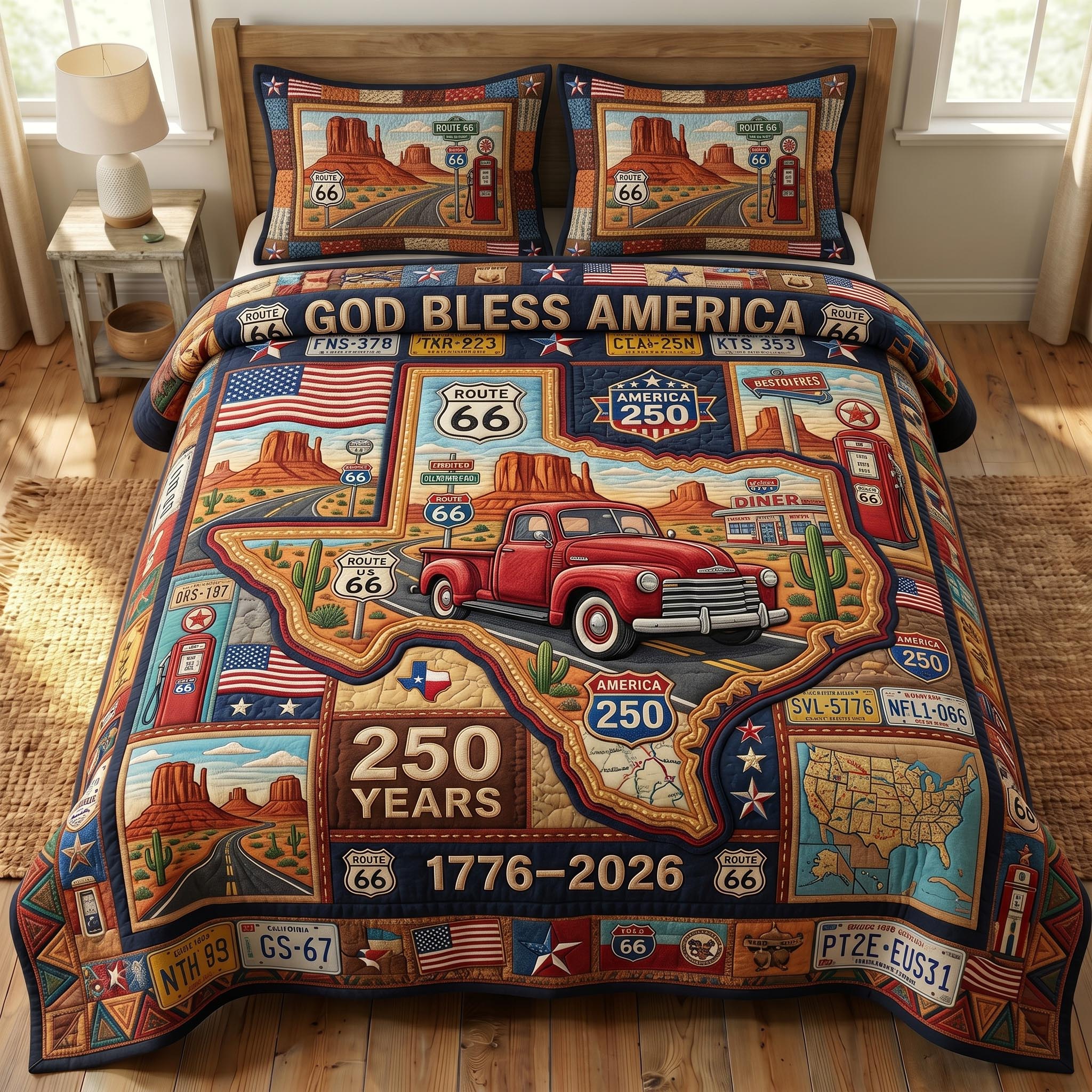 Route 66 3-Piece Quilted Bedding Set GFTONMU721