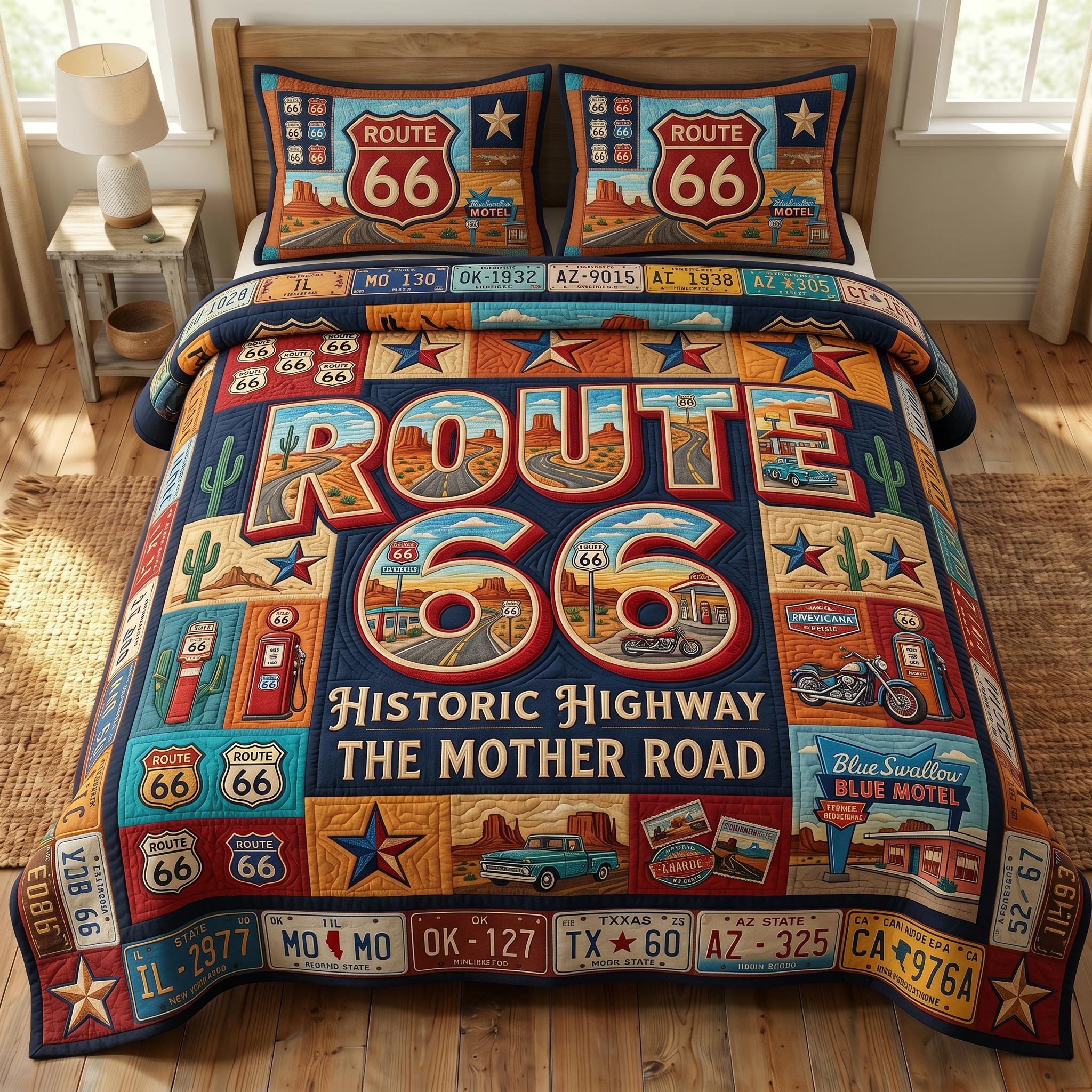 Route 66 3-Piece Quilted Bedding Set GFTONMU724