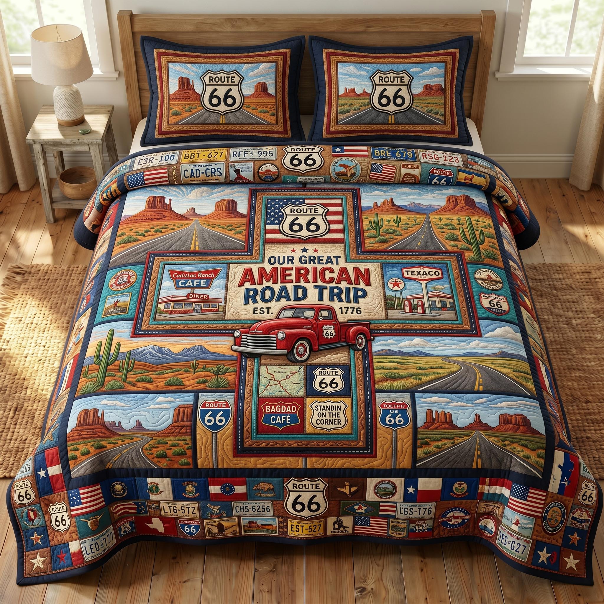 Route 66 3-Piece Quilted Bedding Set GFTONMU726