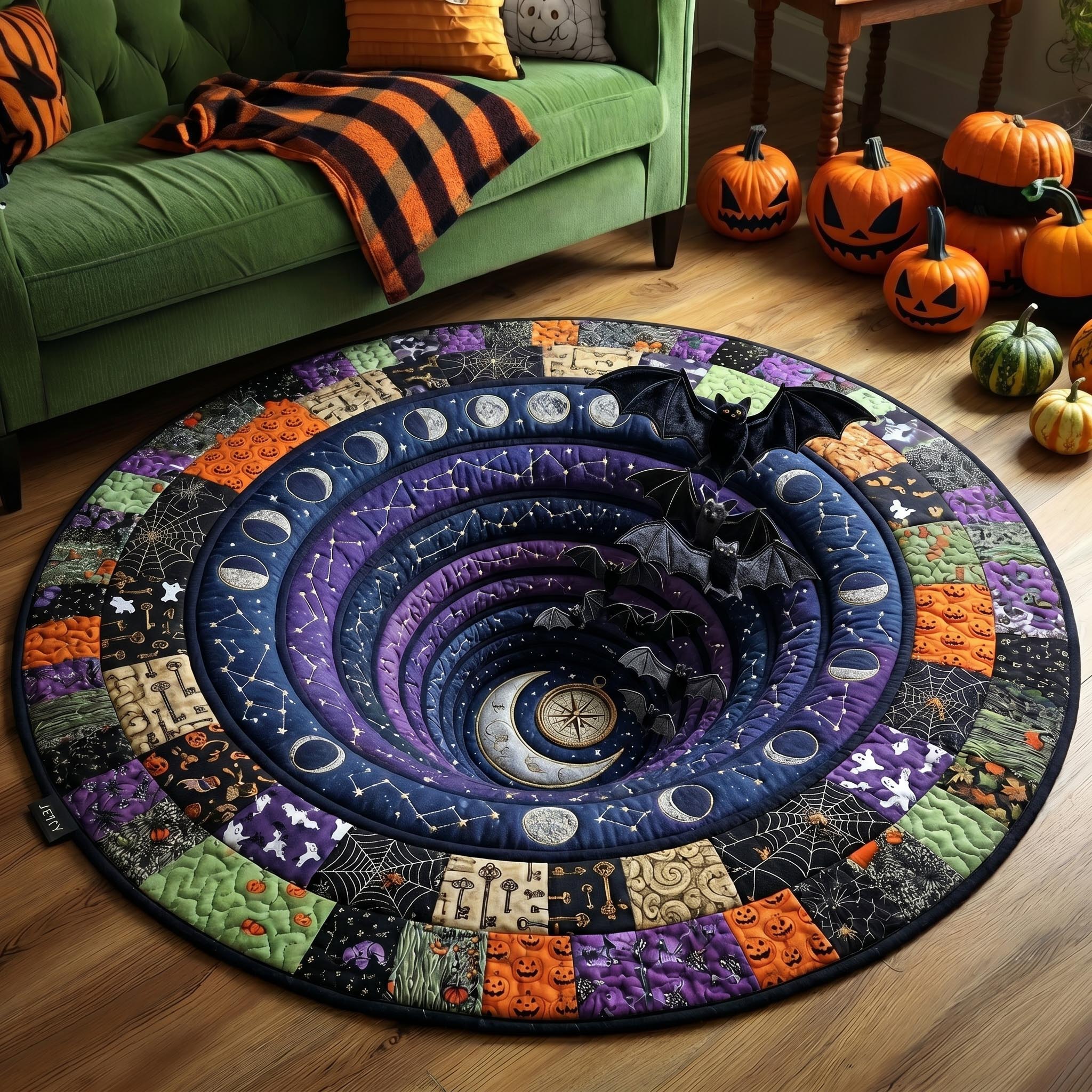 Haunted Halloween Quilted Round Mat GFTONMU844