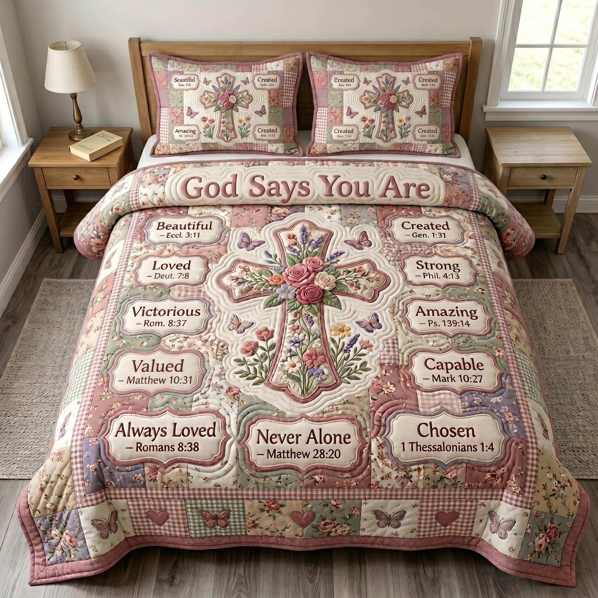 Christian Faith 3-Piece Quilted Bedding Set GFTONMU884