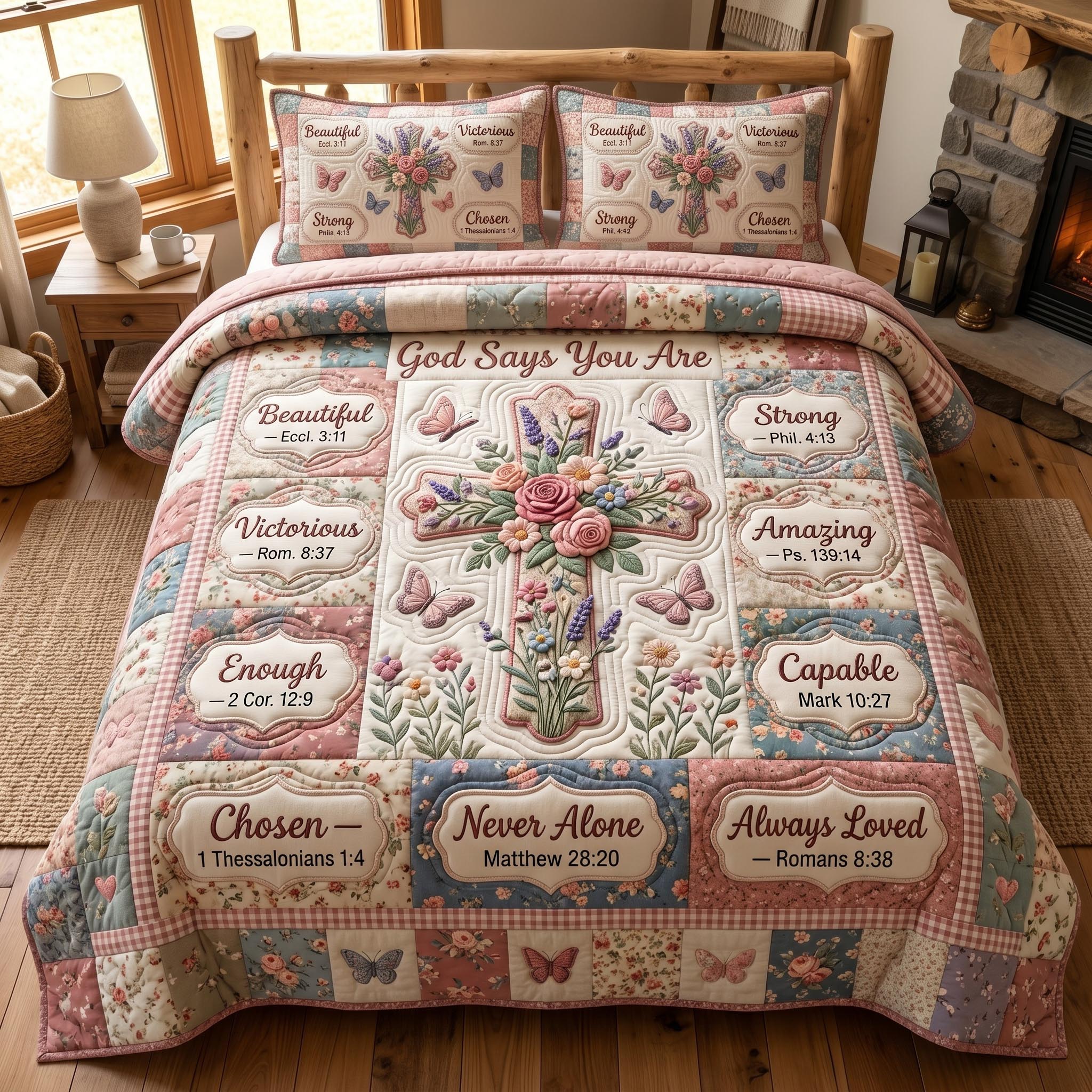 Christian Faith 3-Piece Quilted Bedding Set GFTONMU885