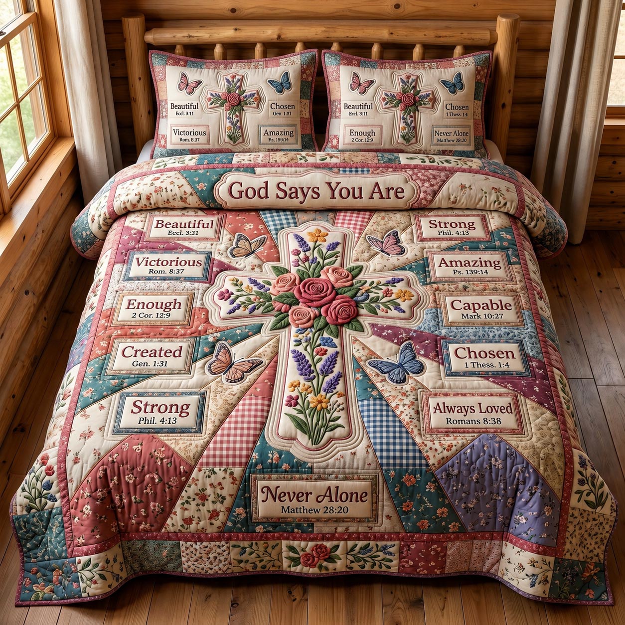 Christian Faith 3-Piece Quilted Bedding Set GFTONMU886
