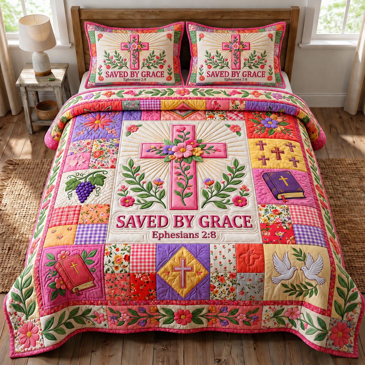 Christian Faith 3-Piece Quilted Bedding Set GFTONMU972