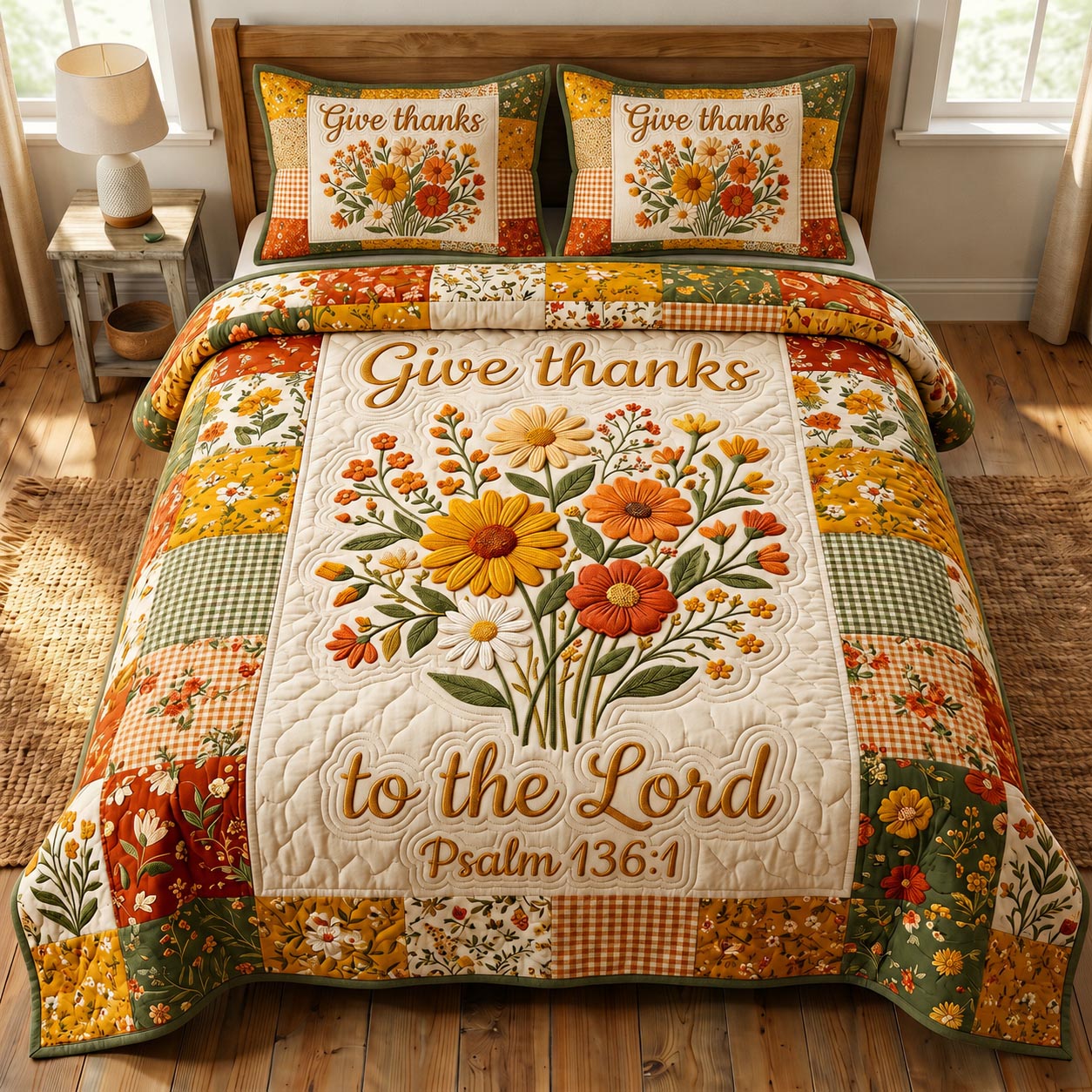 Christian Faith 3-Piece Quilted Bedding Set GFTONMU973