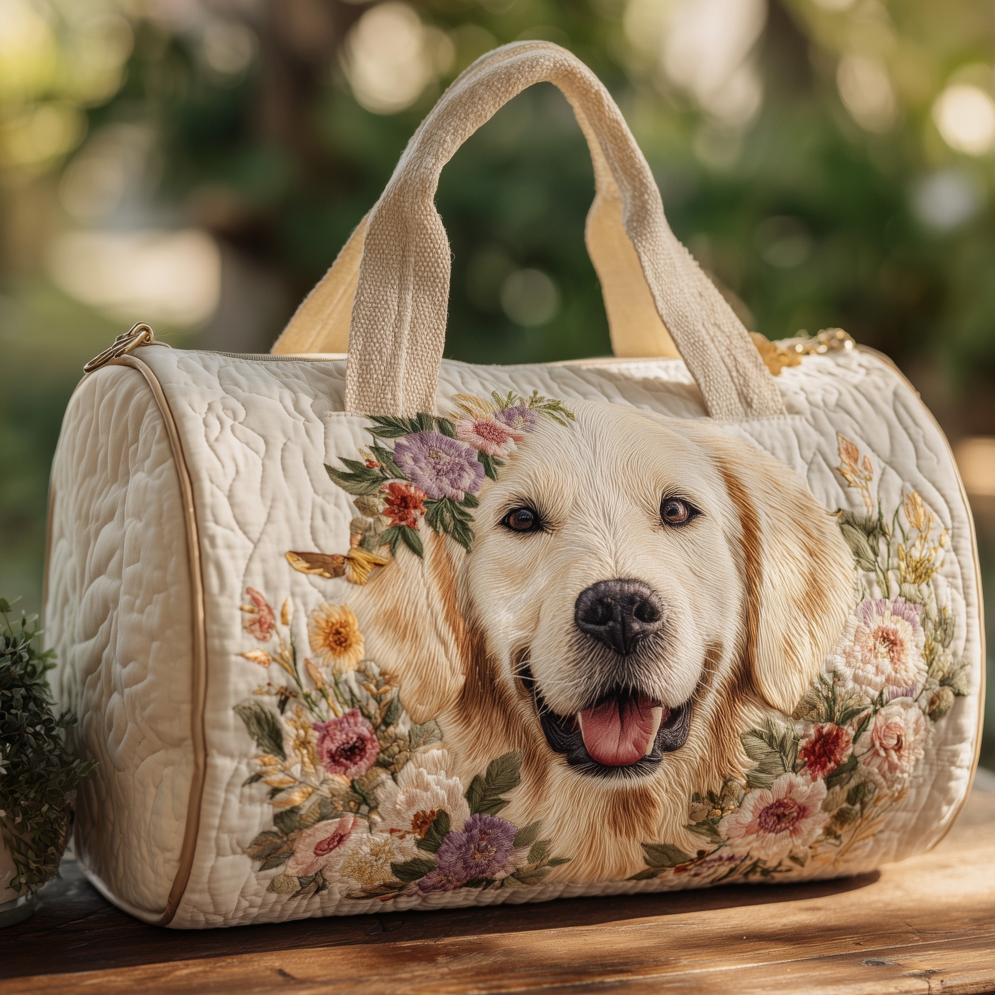 Floral Retriever Quilted Duffle Bag GFTONT2664