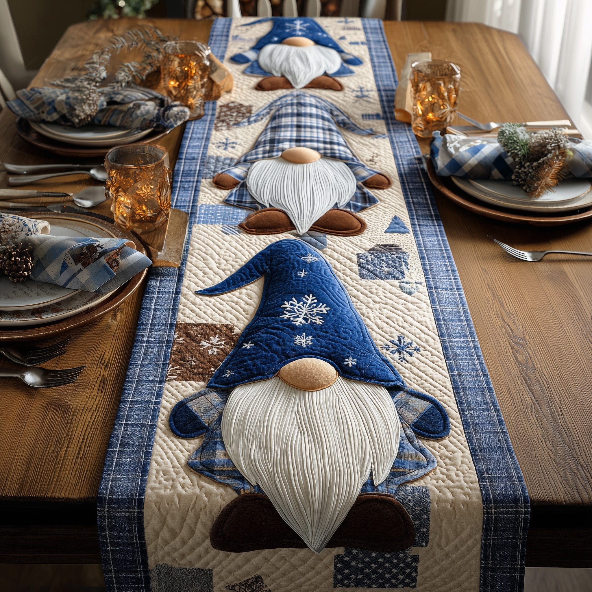 Winter Gnomes Quilted Table Runner GFTONT2899
