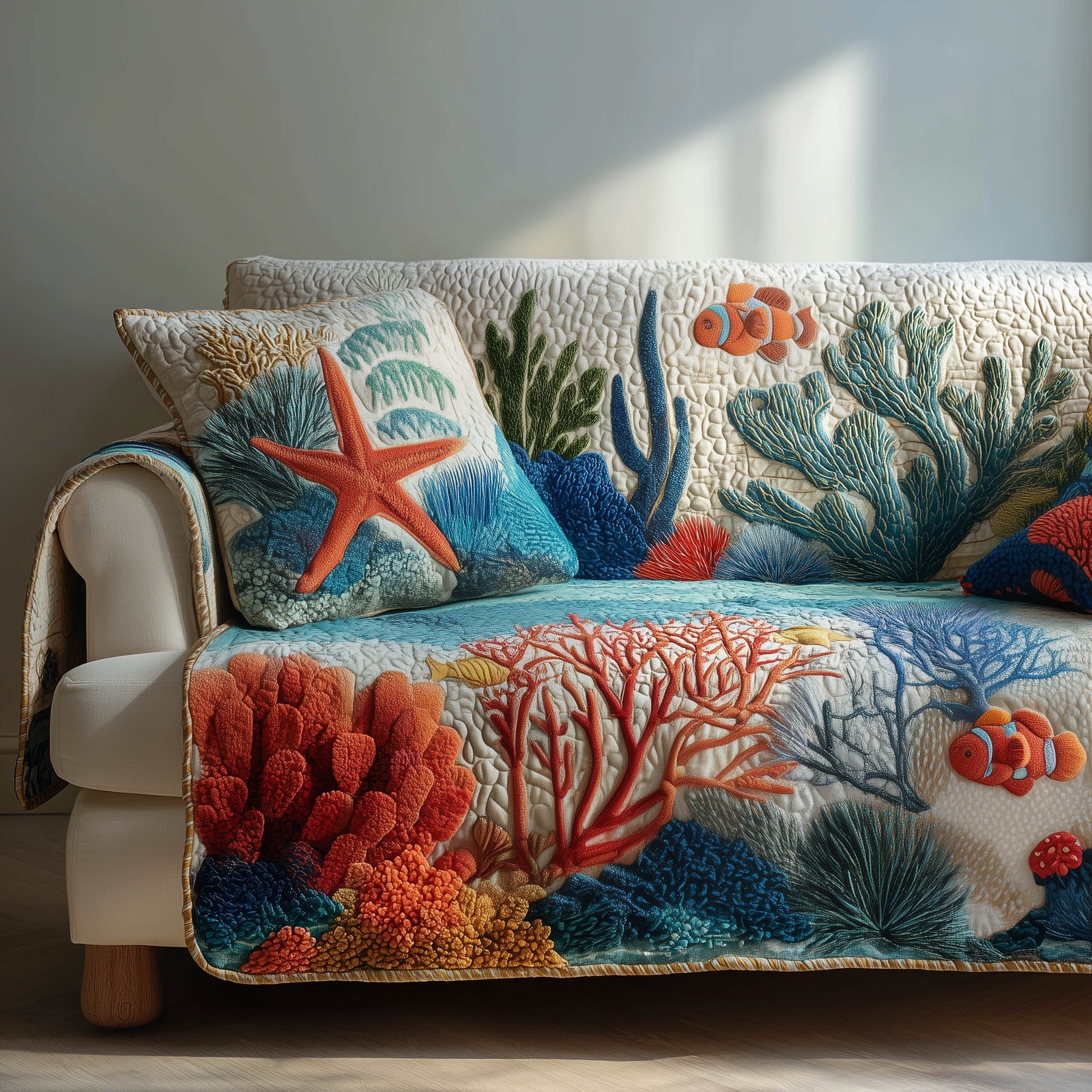 Ocean Charm Quilted Sofa Cover GFTONT4750
