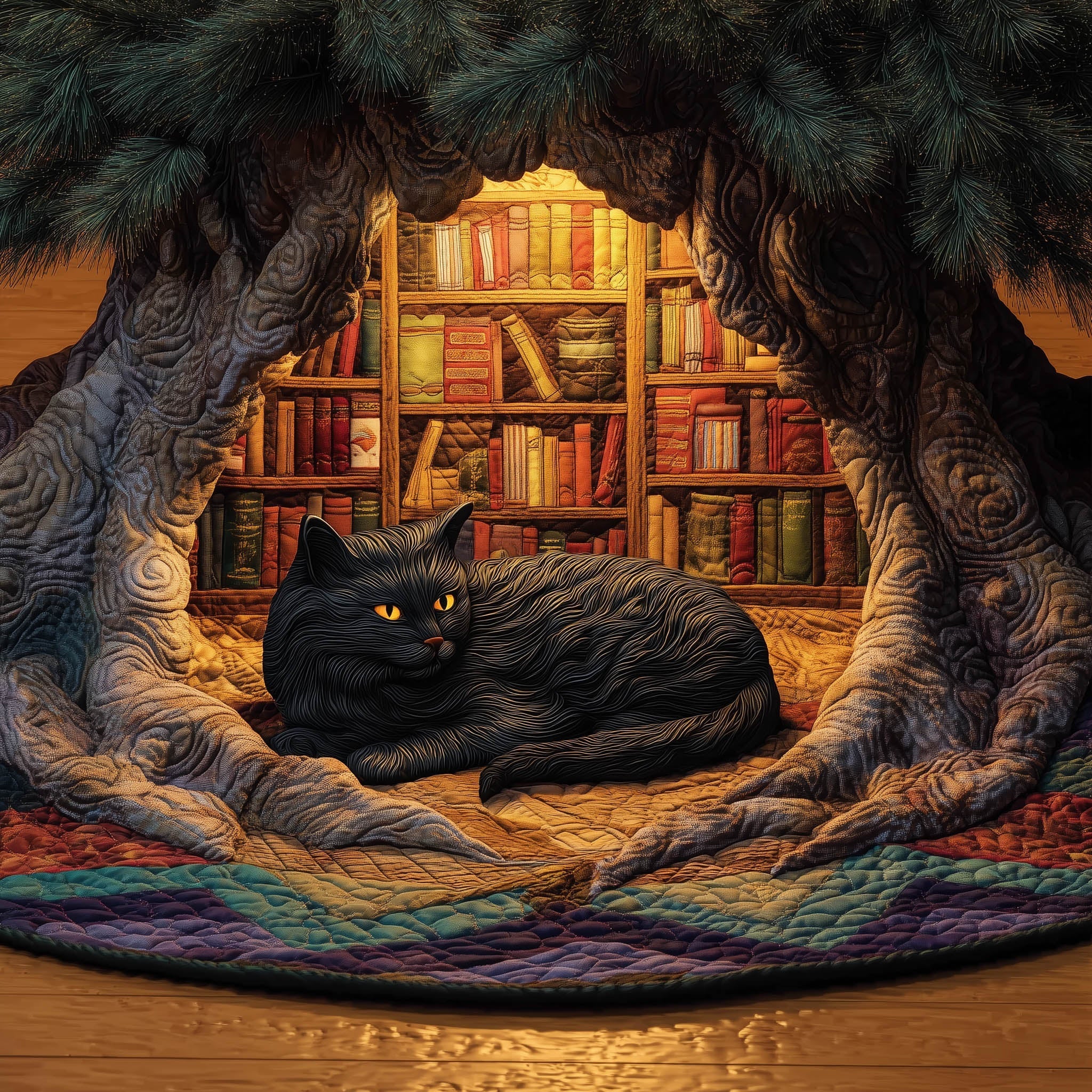 Cat Quilted Tree Skirt GFTONT4823