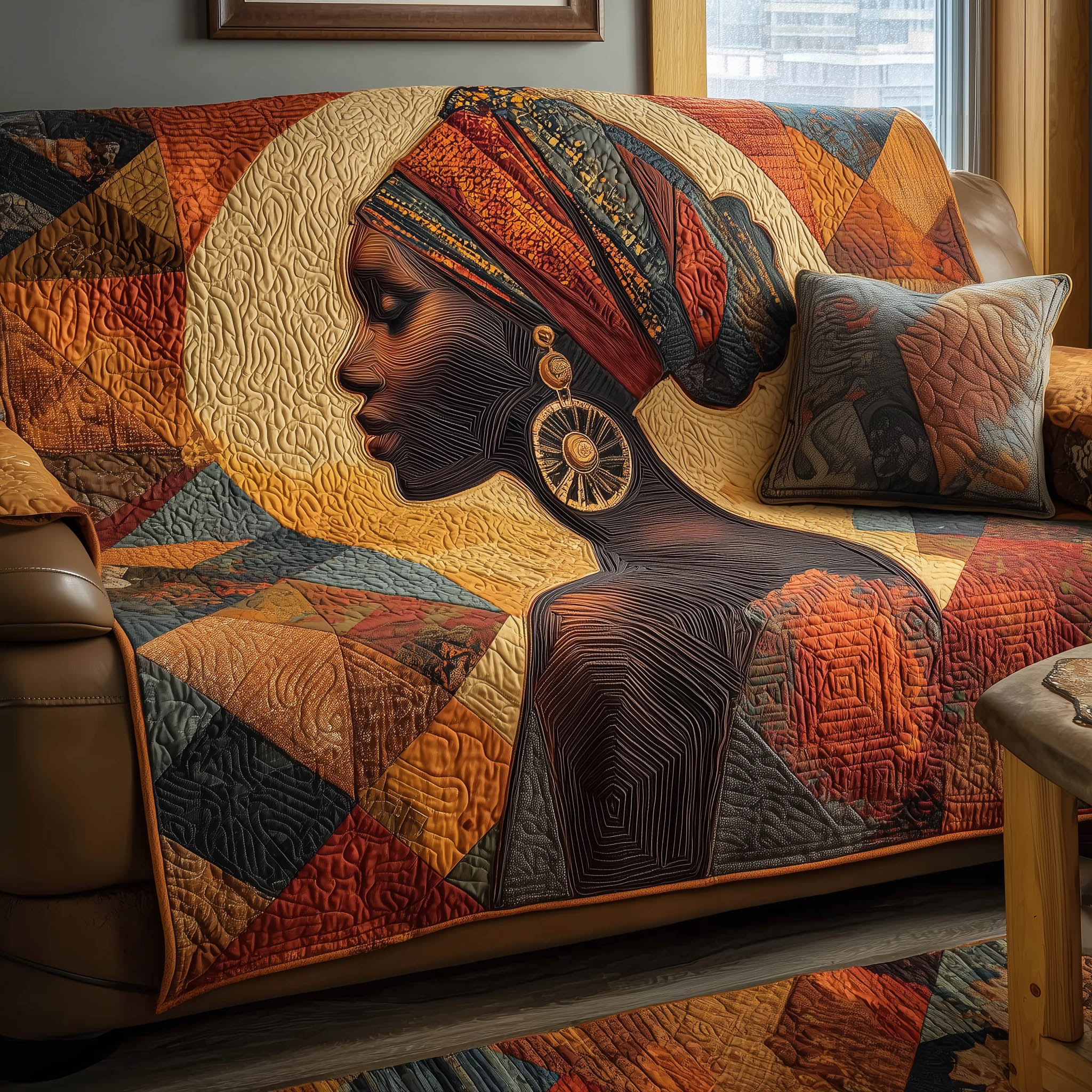 Golden Queen Quilted Sofa Cover GFTONT4876