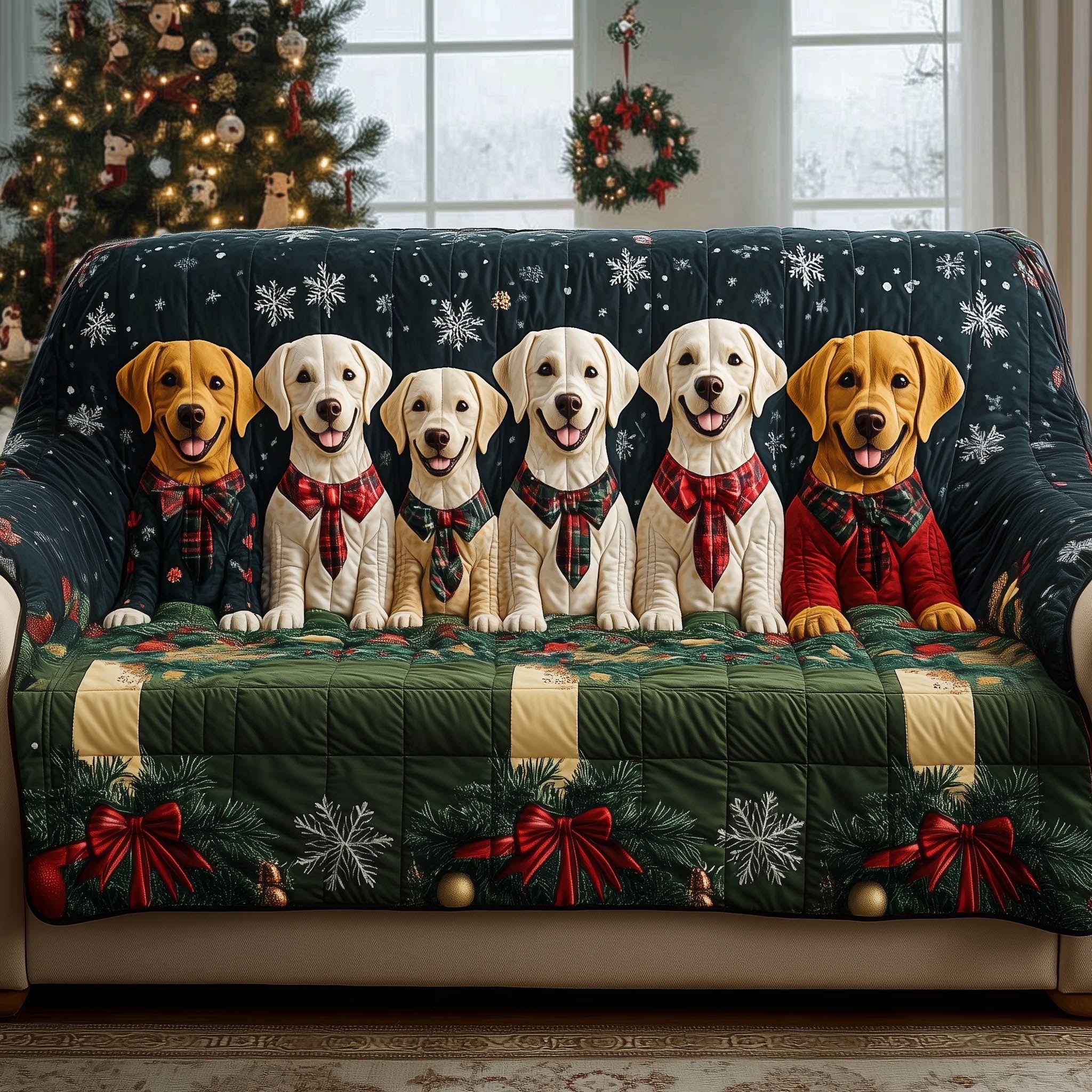Jolly Puppies Quilted Sofa Cover GFTONT5037