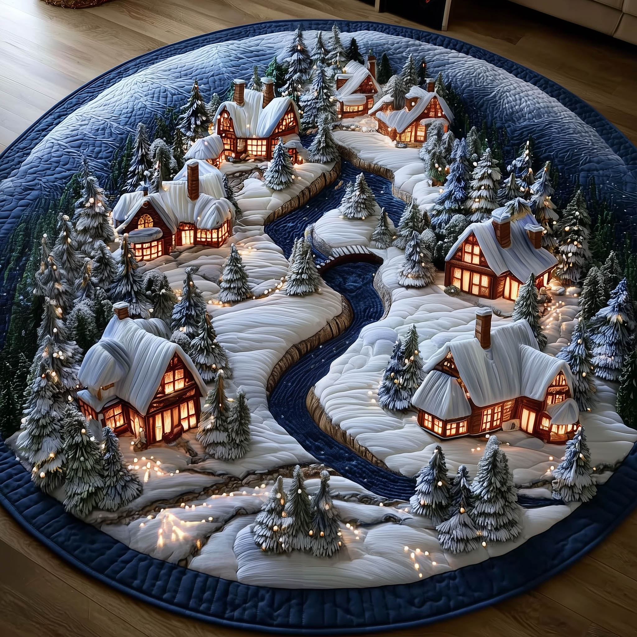 Frosted Land Quilted Round Mat GFTONT5855
