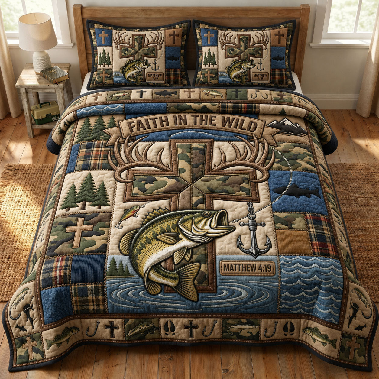 Faith In The Wild 3-Piece Quilted Bedding Set GFTOPND1031