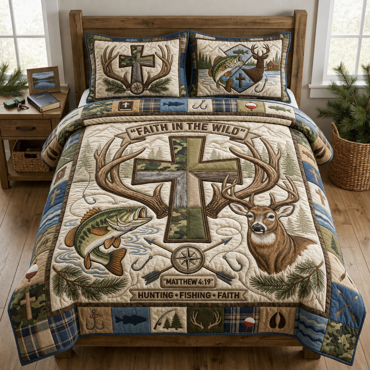 Faith In The Wild 3-Piece Quilted Bedding Set GFTOPND1032