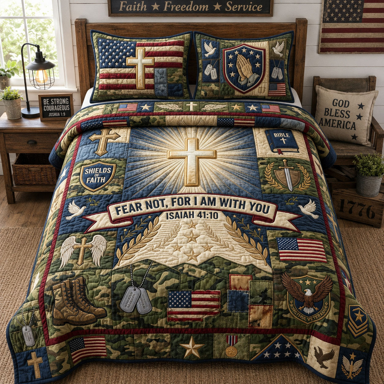 I Am With You 3-Piece Quilted Bedding Set GFTOPND1036