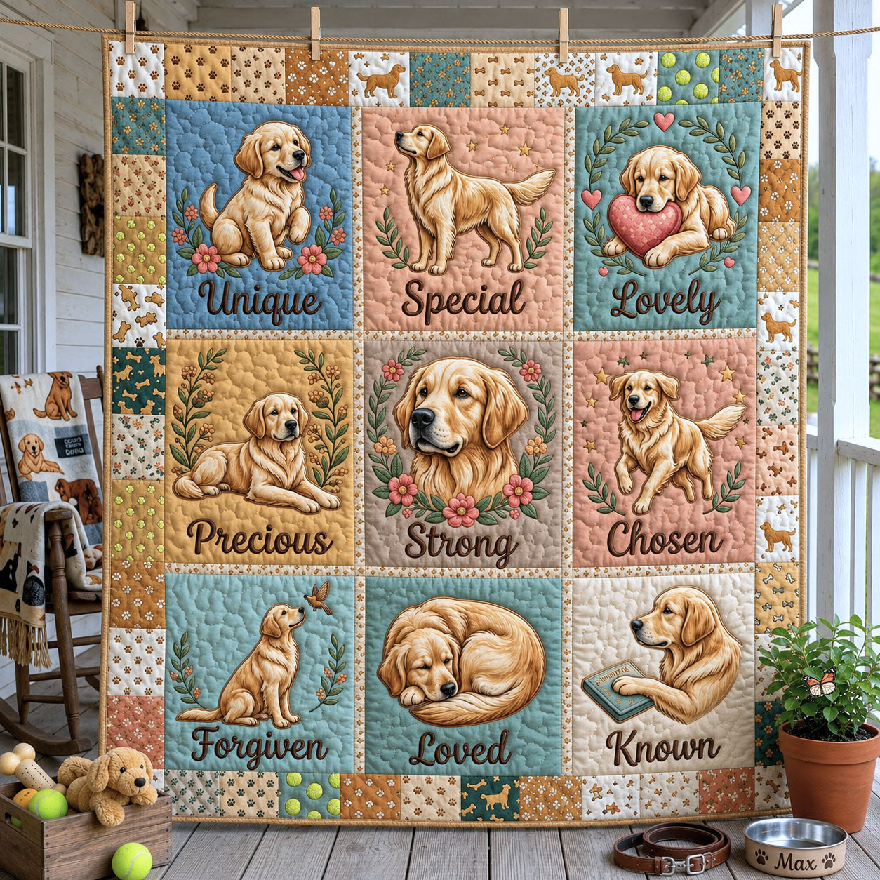 God Says You Are Golden Retriever Quilted Blanket GFTOPND1053