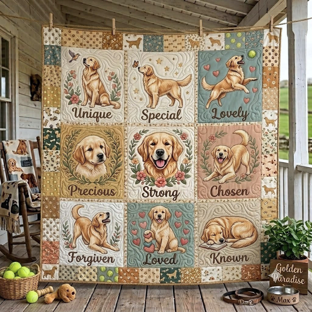 God Says You Are Golden Retriever Quilted Blanket GFTOPND1054
