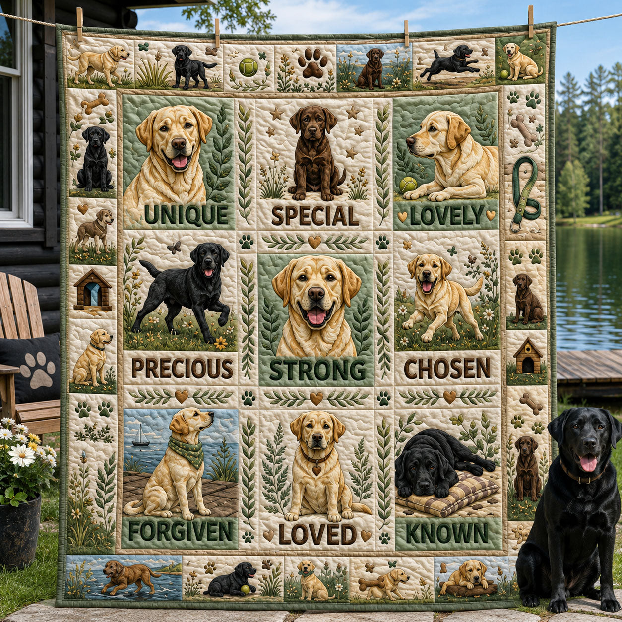 God Says You Are Labrador Retriever Quilted Blanket GFTOPND1056