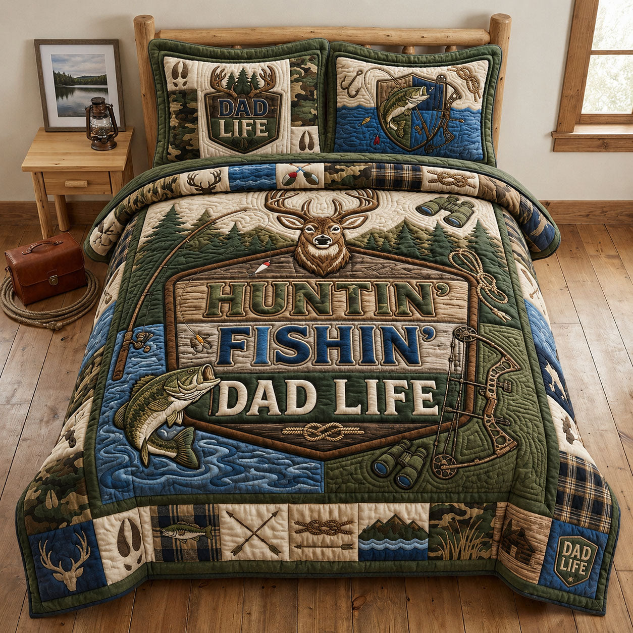 Dad Life 3-Piece Quilted Bedding Set GFTOPND1062