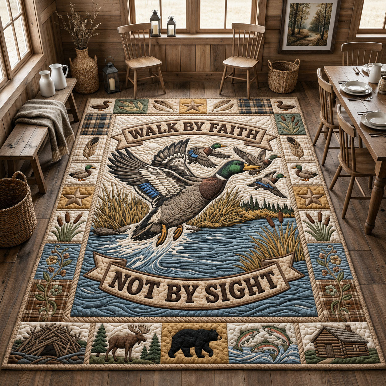 Christian Hunting Area Rug GFTOPND1069