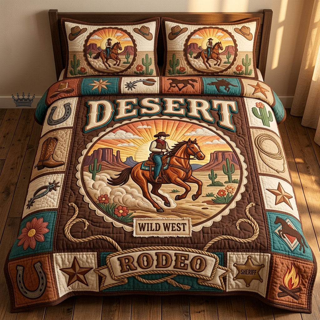 Desert Rodeo 3-Piece Quilted Bedding Set GFTOPND1094