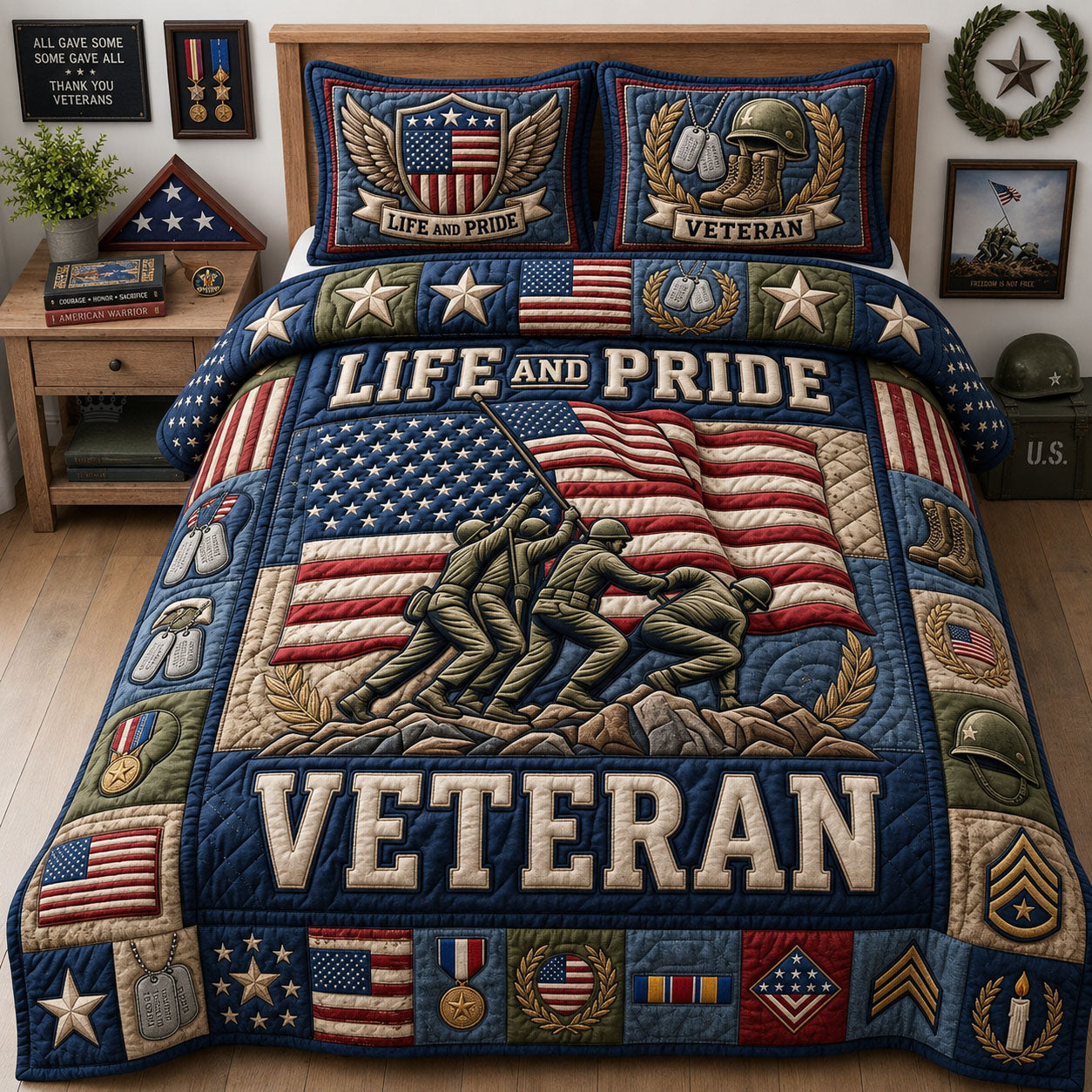 Life And Pride 3-Piece Quilted Bedding Set GFTOPND1263