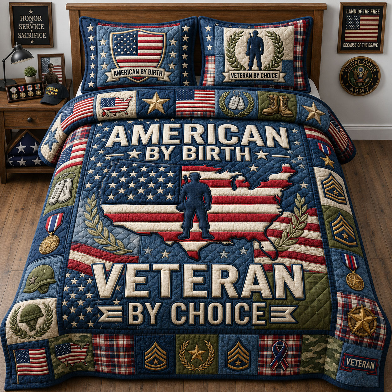 Veteran By Choice 3-Piece Quilted Bedding Set GFTOPND1265