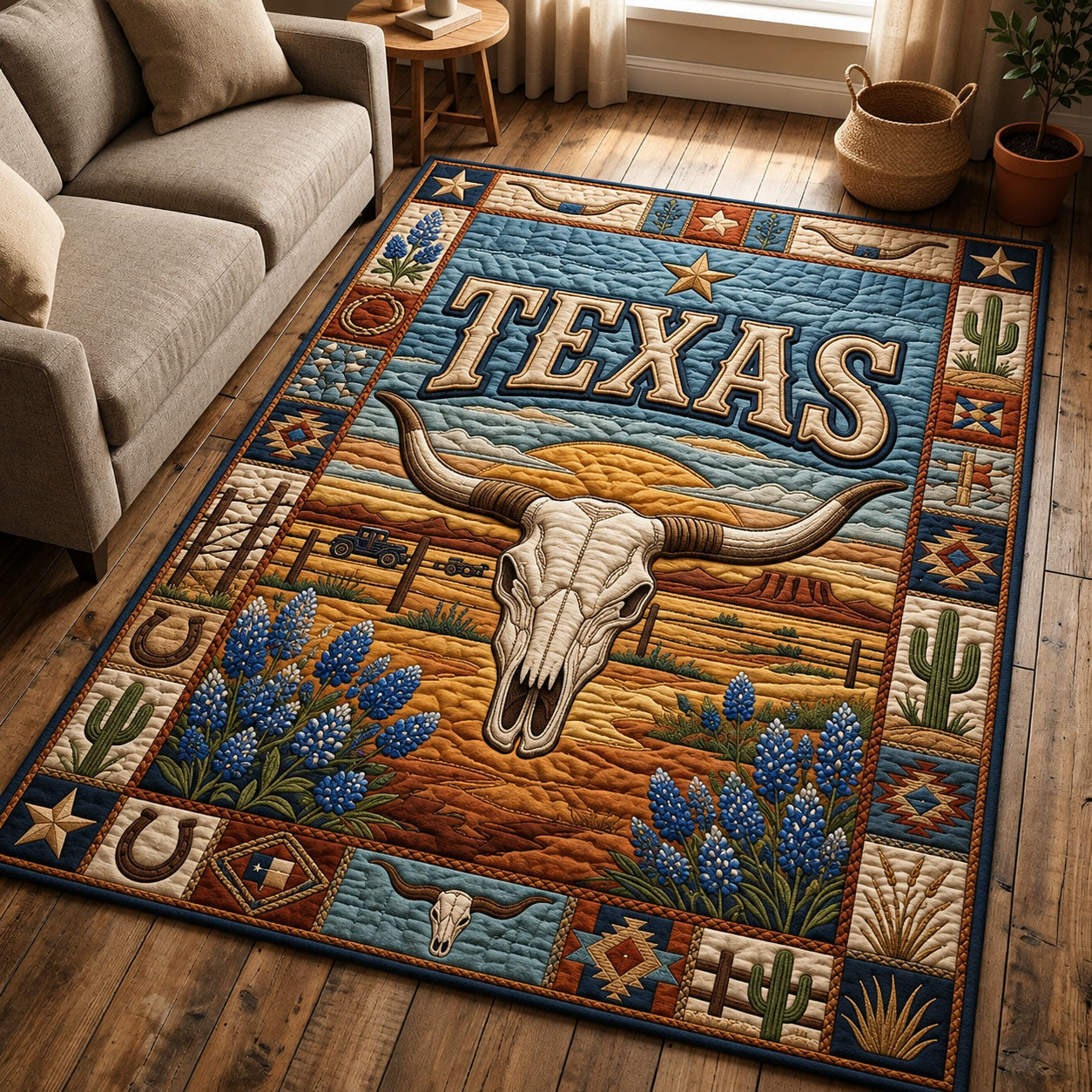 Texas Longhorn Area Rug GFTOPND299