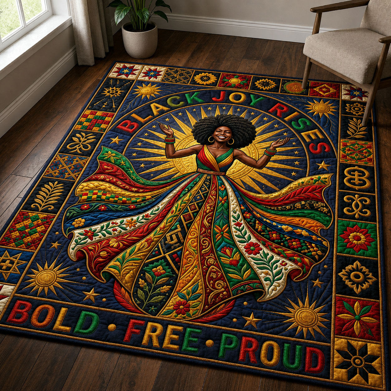 Colors Melanin Queen Area Rug GFTOPND334
