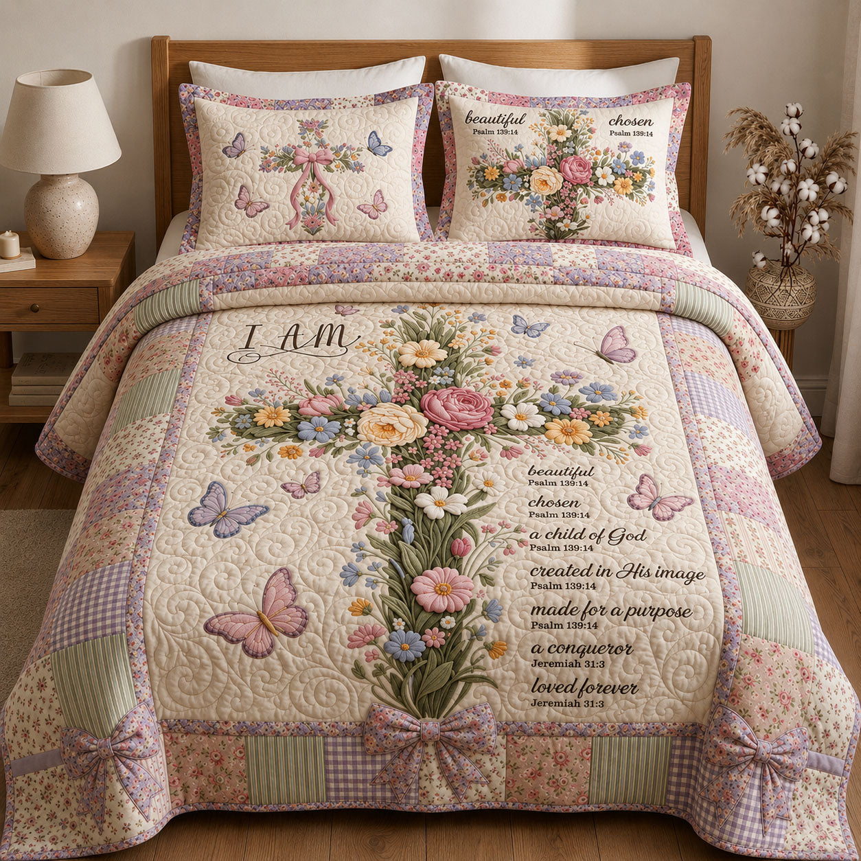 God Says Your Are 3-Piece Quilted Bedding Set GFTOPND379