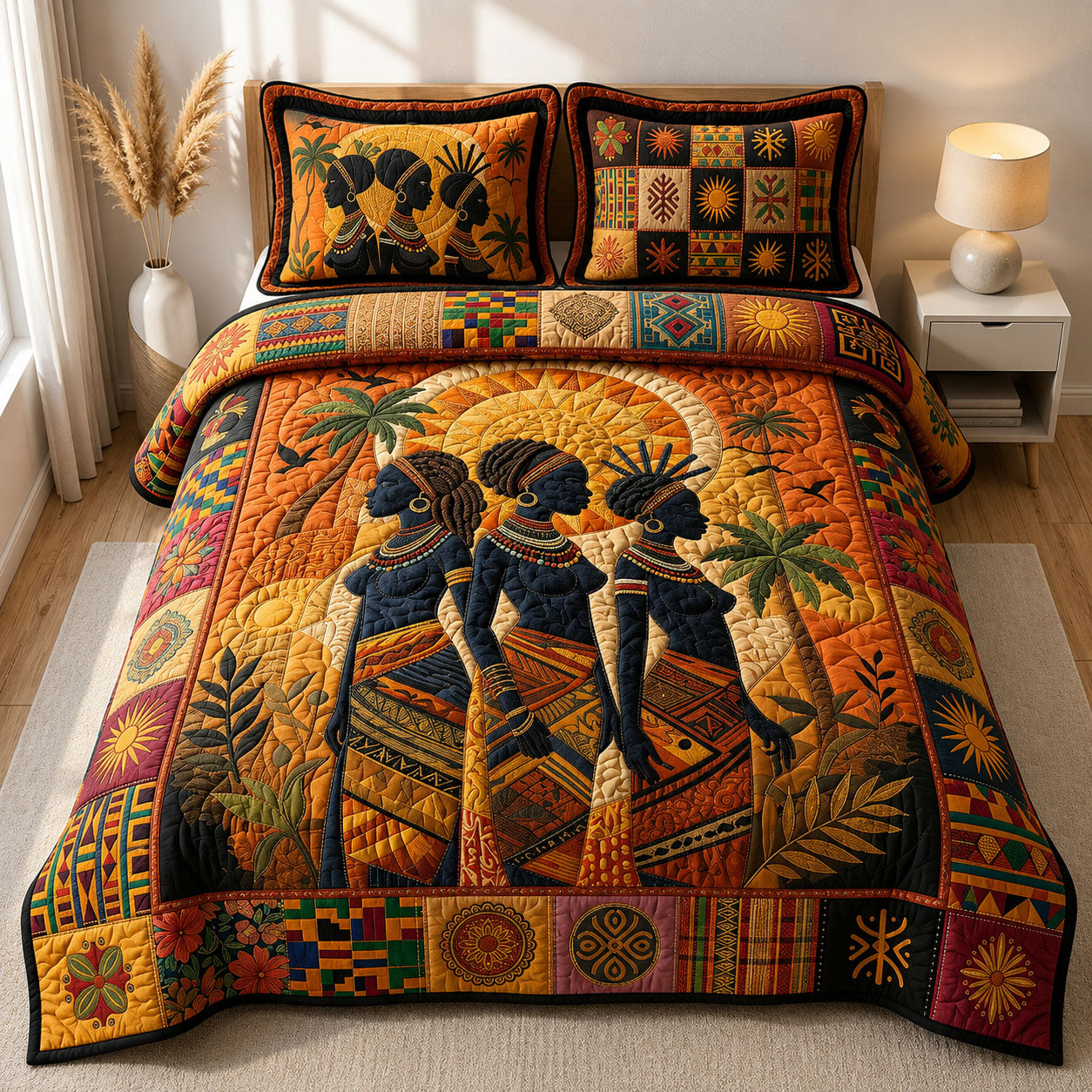 Soulbound Roots 3-Piece Quilted Bedding Set GFTOPND447