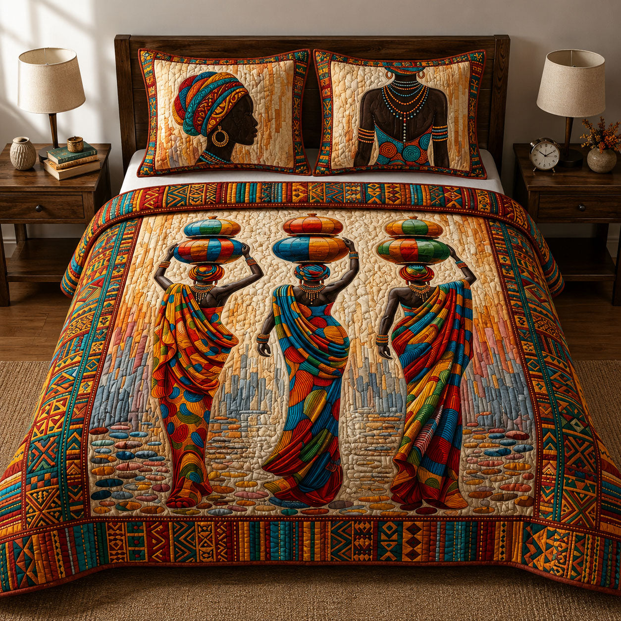 Soulbound Roots 3-Piece Quilted Bedding Set GFTOPND448