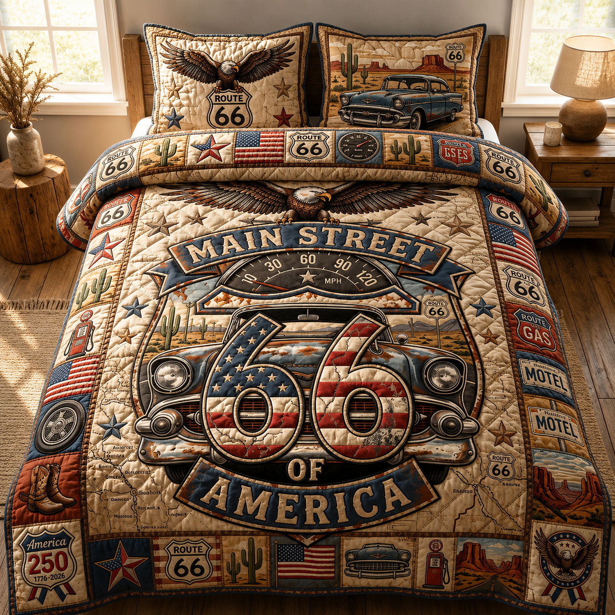 Main Street America 3-Piece Quilted Bedding Set GFTOPND481