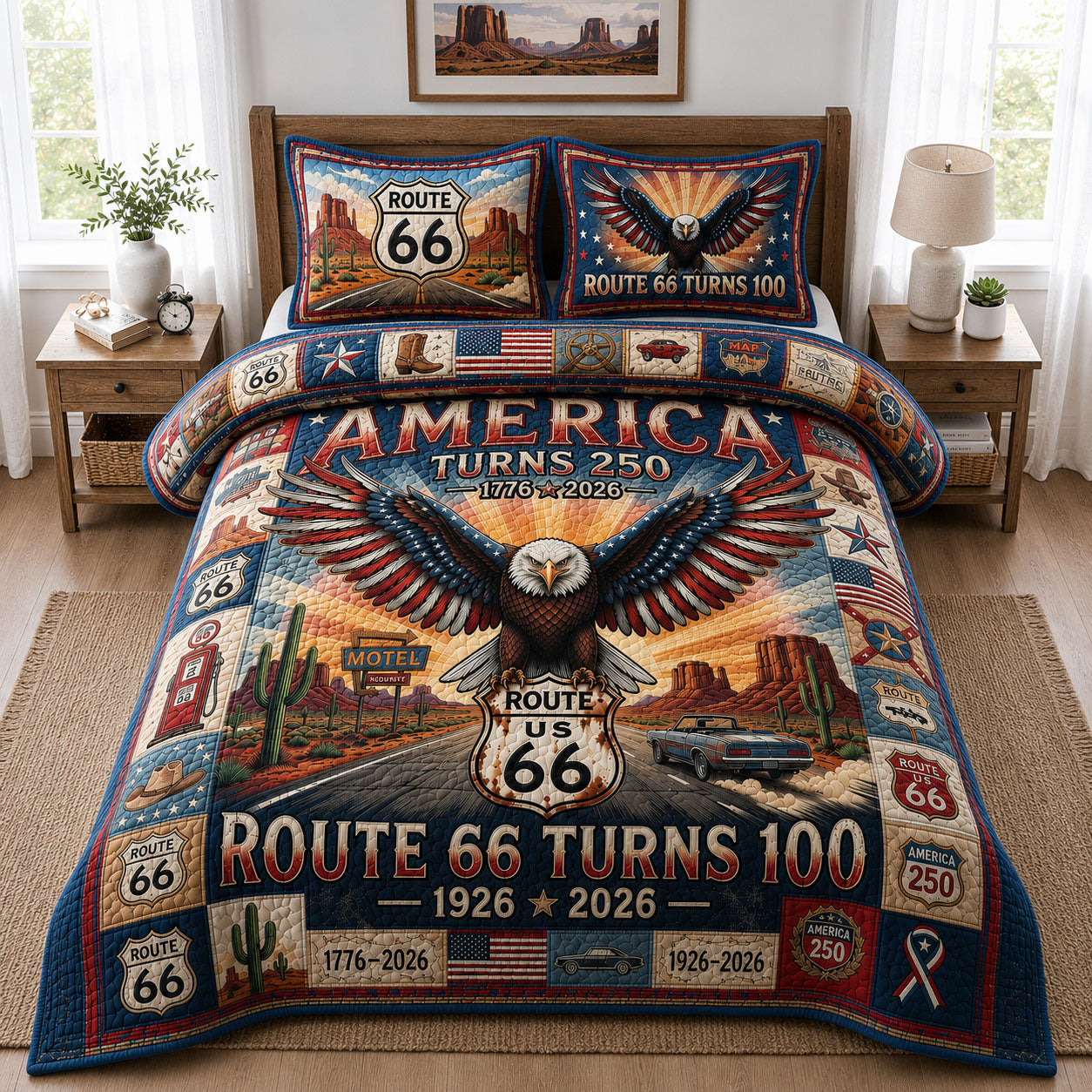 America Turns 250 3-Piece Quilted Bedding Set GFTOPND482