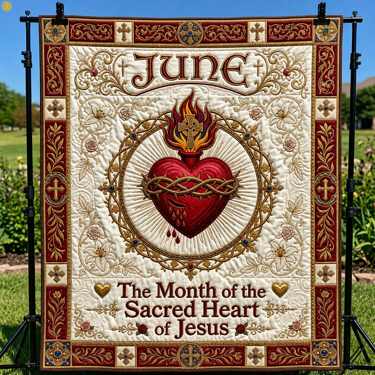 The Sacred Heart Of Jesus Quilted Blanket GFTOPND497