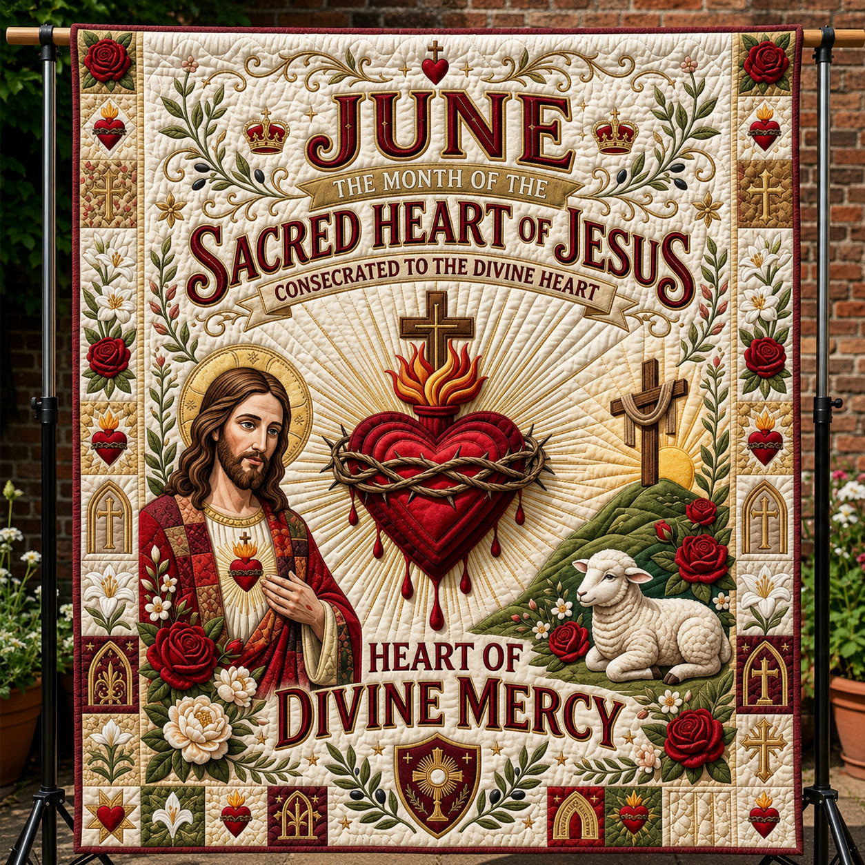 Heart Of Divince Mercy Quilted Blanket GFTOPND503
