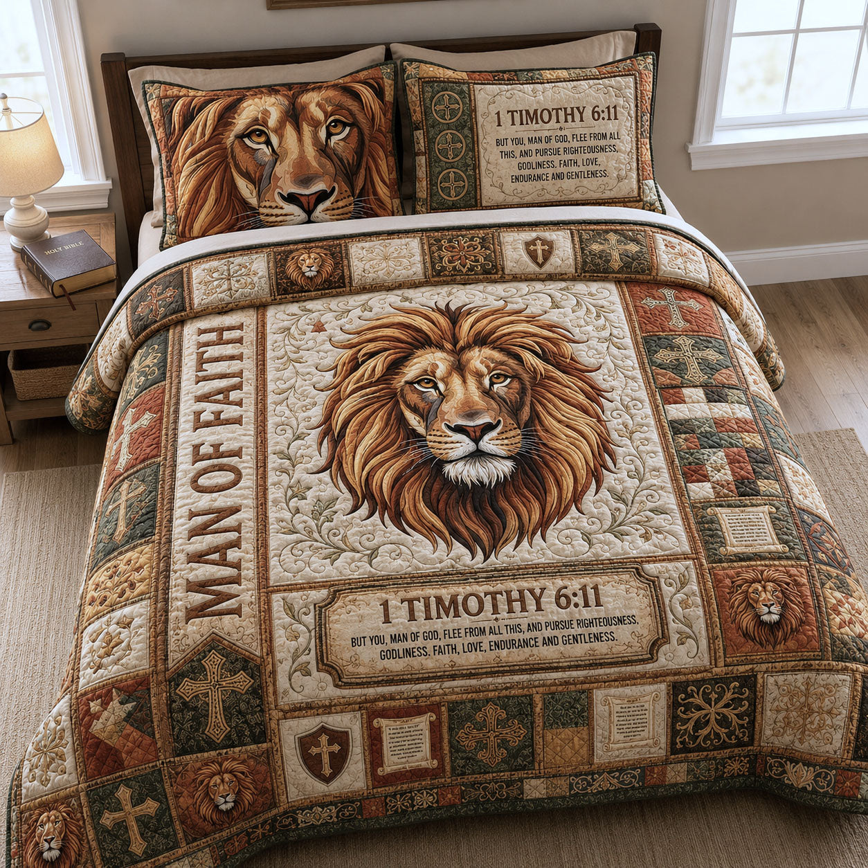 Man of Faith 3-Piece Quilted Bedding Set GFTOPND571