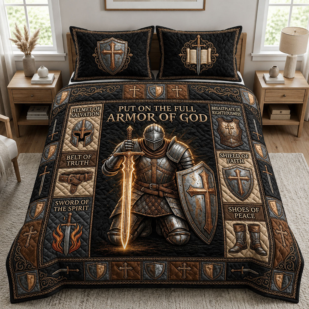 Man Of God 3-Piece Quilted Bedding Set GFTOPND678
