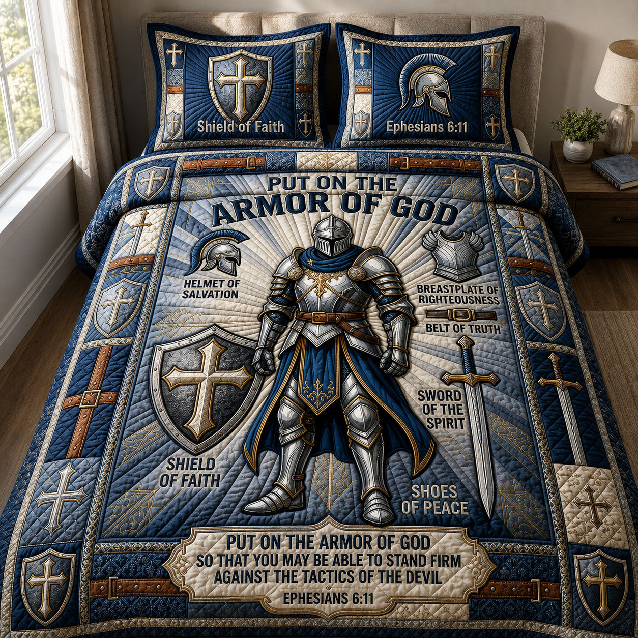 Spirit Defender 3-Piece Quilted Bedding Set GFTOPND681