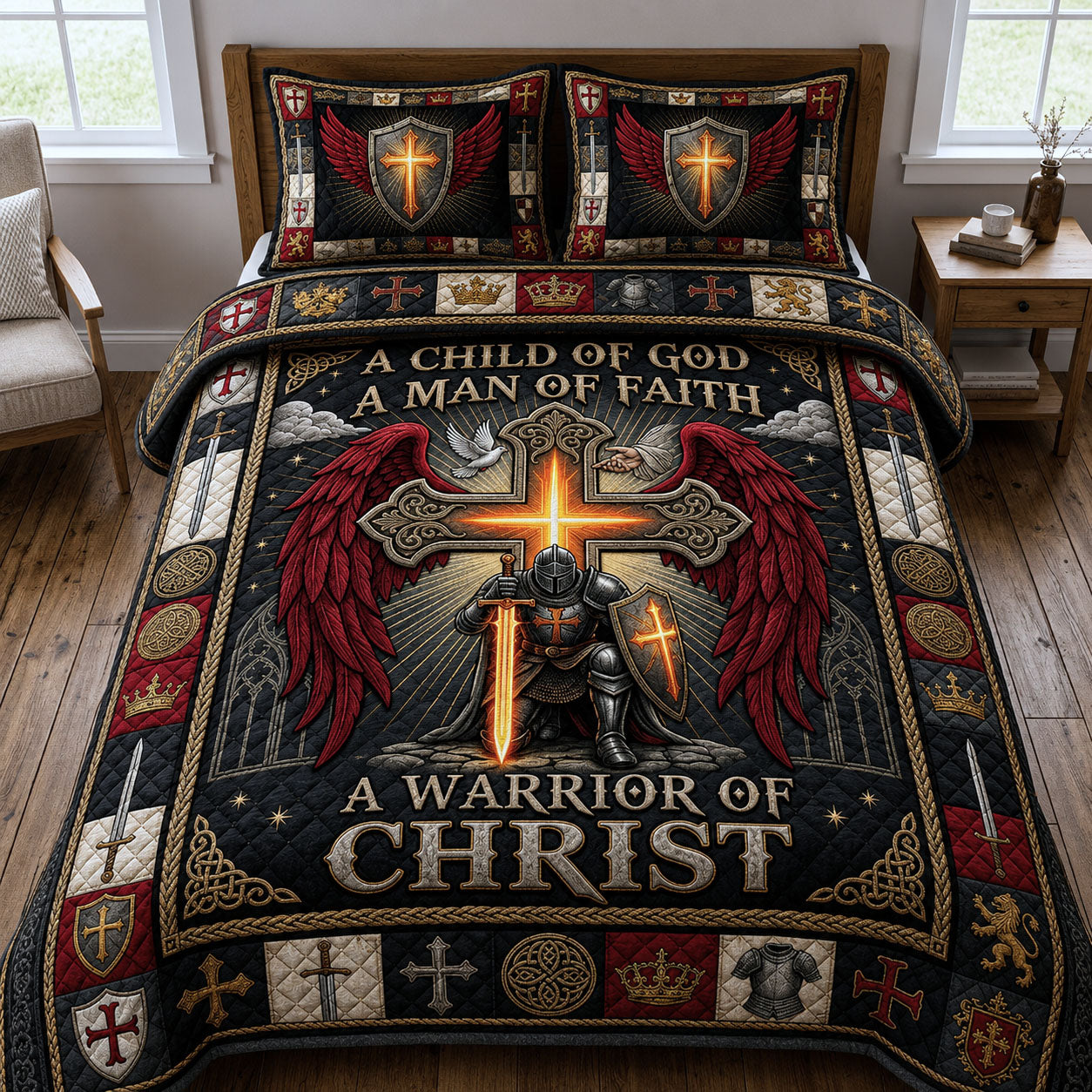 A Child Of God 3-Piece Quilted Bedding Set GFTOPND687