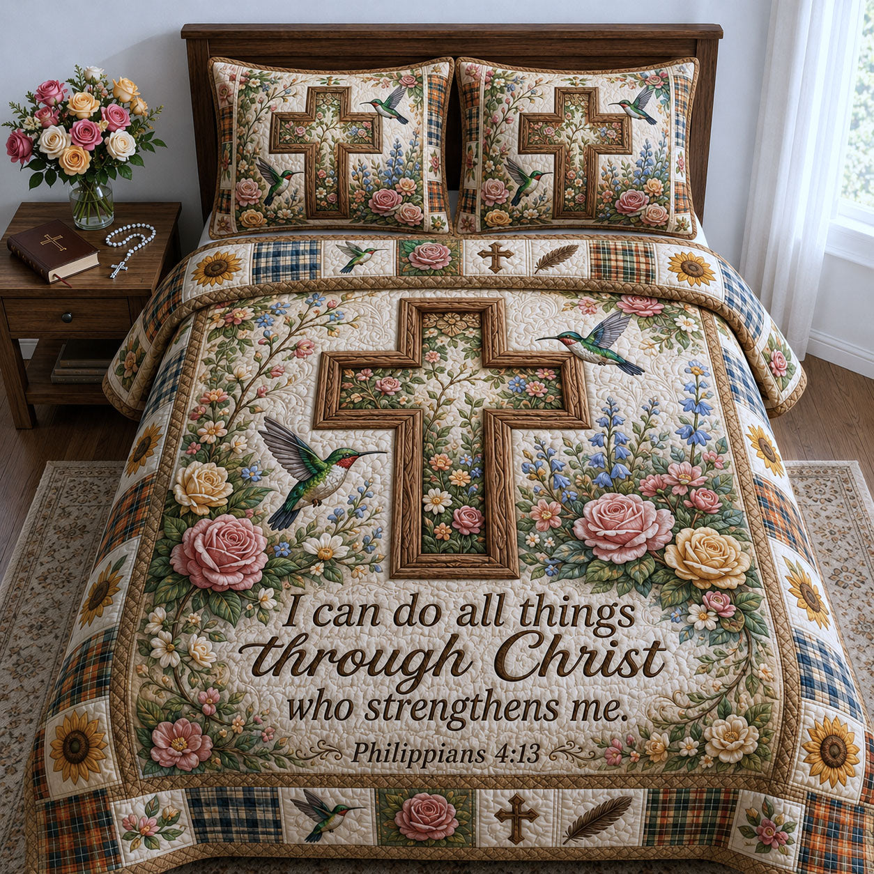 Christian Faith 3-Piece Quilted Bedding Set GFTOPND841