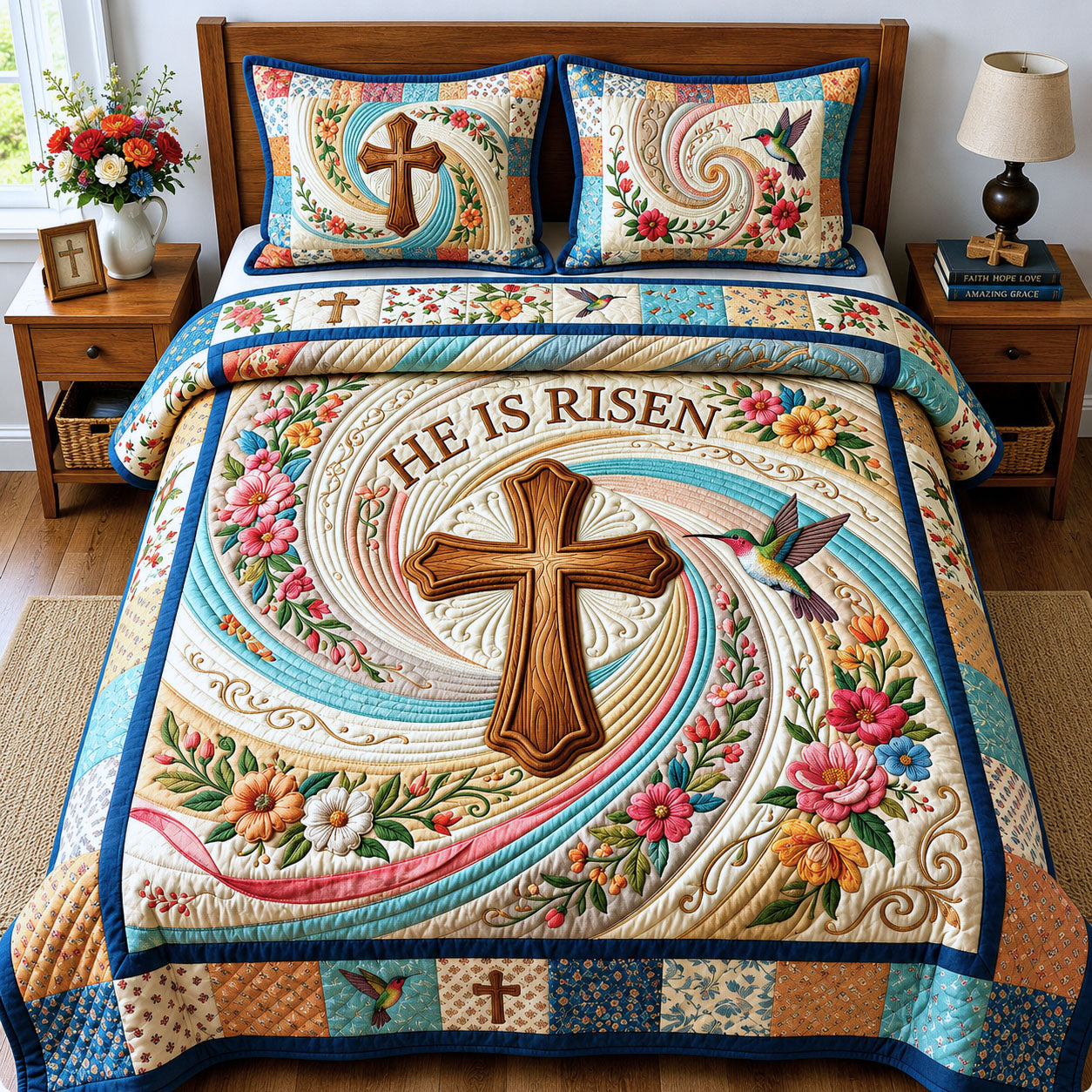 He Is Risen 3-Piece Quilted Bedding Set GFTOPND844