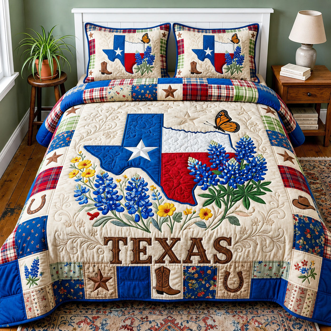 Texas 3-Piece Quilted Bedding Set GFTOPND847